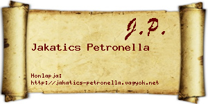 Jakatics Petronella névjegykártya